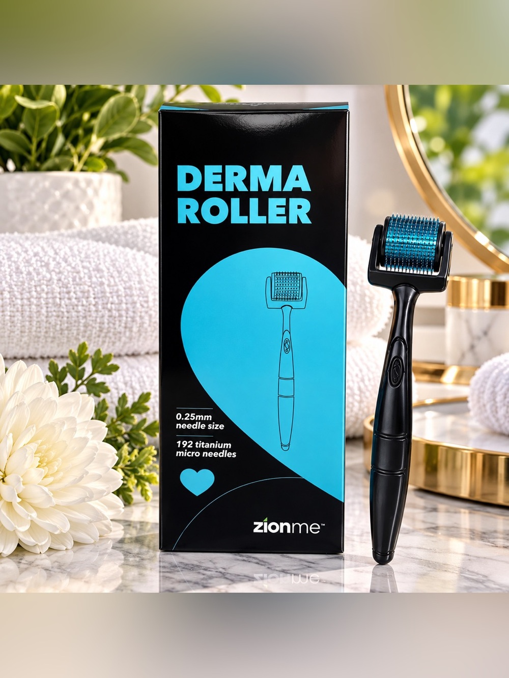 Zionme Derma Roller 0.25mm 192 Titanium Micro Needles NIB